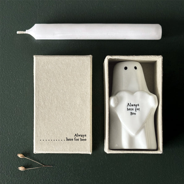 East of India Ghost Candle Holder-Always Here For Boo