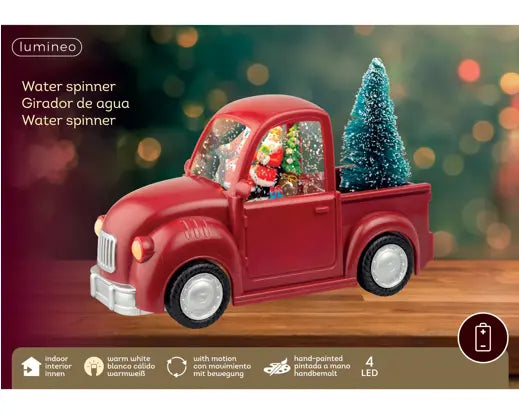 Lumineo LED Water Spinner Red Truck & Tree 22.5cm