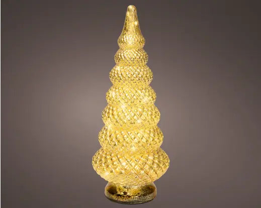 Lumineo Lit Micro LED Tree Glass Gold & Warm White 15cm x 36.5cm