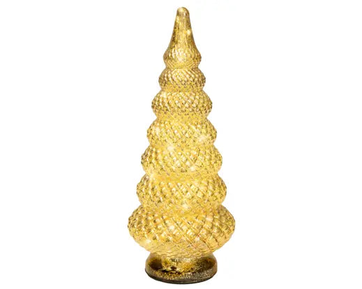 Lumineo Lit Micro LED Tree Glass Gold & Warm White 15cm x 36.5cm