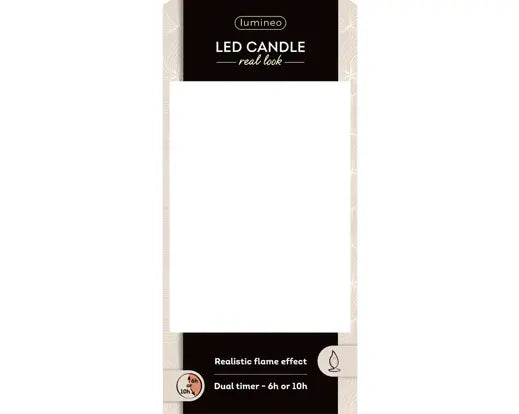 Lumineo LED Realistic Wick Candle Wax Pit Flame Effect White & Warm White 20cm
