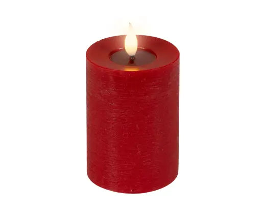 Lumineo LED Realistic Wick Candle Wax Pit Flame Effect Indoor Red & Warm White 13.5cm