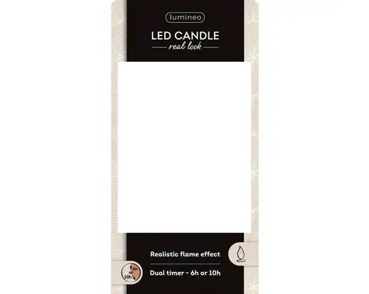 Lumineo LED Realistic Wick Candle Wax Pit Flame Effect Indoor Red & Warm White 13.5cm