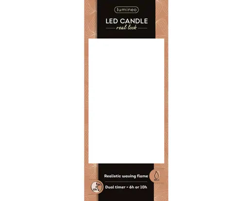 Lumineo LED Realistic Waving Candle Wax Fire Flame Effect Indoor White & Warm White 17cm