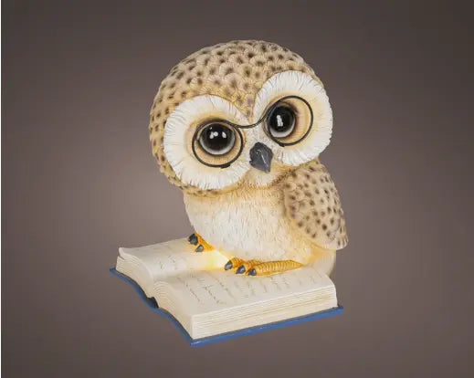 Lumineo Illuminated LED Owl Indoor Brown & Warm White 18cm x 21.5cm x 24.5cm