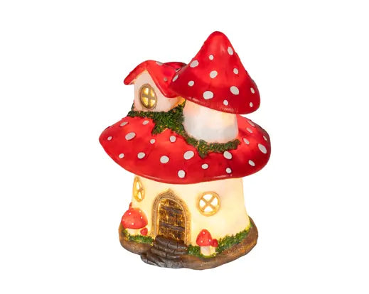 Lumineo Illuminated LED Mushroom House Indoor 27cm
