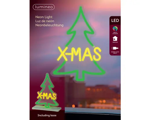 Lumineo Neon 'X-Mas Tree' Sign 32cm