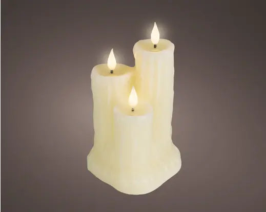 Lumineo LED Drip Candle Trio 18.5cm