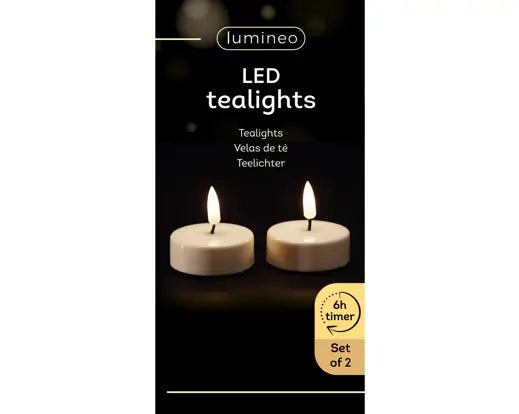 LED Tealight Plastic BO Dia.6cm 2pk