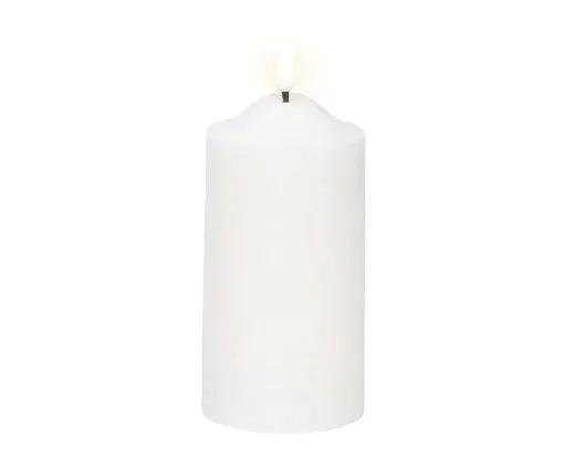 LED Wick Church Candle Wax Cream & Warm White Battery Operated H17.5cm