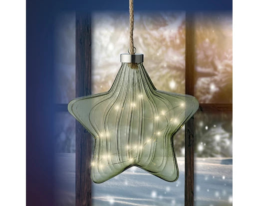 Lumineo Micro LED Star BO Indoor Green/Warm White 20cm