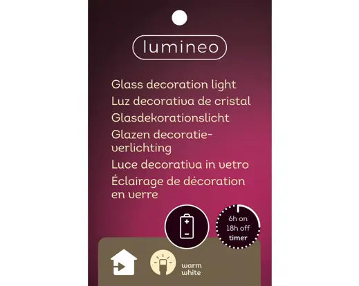 Micro LED Tree Glass Battery Green/Warm White H29.5cm