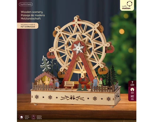 Lumineo LED Scenery Wooden Ferris Wheel Indoor