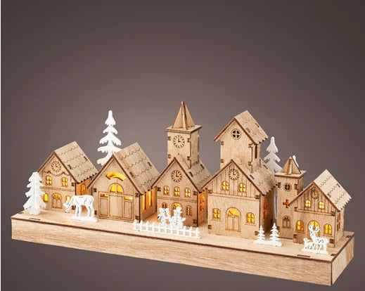 Lumineo LED Scenery Wooden Houses Indoor