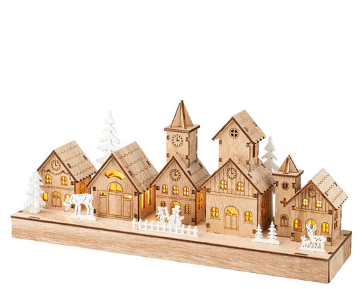 Lumineo LED Scenery Wooden Houses Indoor
