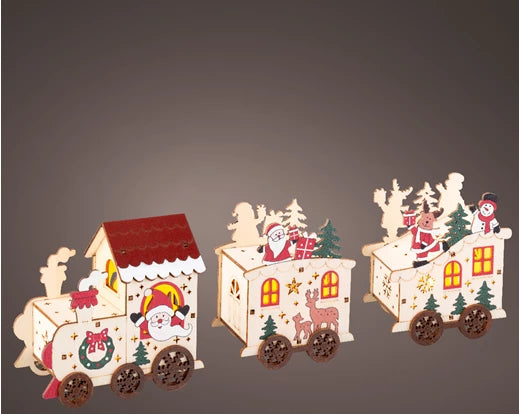 Lumineo LED Scenery Wooden Train BO Indoor