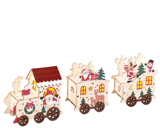 Lumineo LED Scenery Wooden Train BO Indoor
