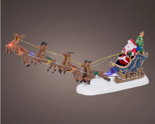 Lumineo Santa With Sleigh Indoor Ornament with LED