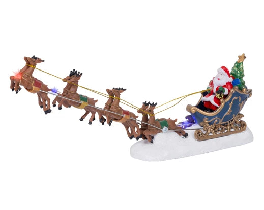 Lumineo Santa With Sleigh Indoor Ornament with LED