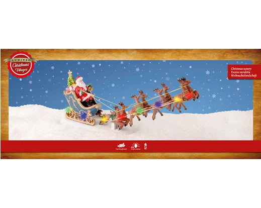 Lumineo Santa With Sleigh Indoor Ornament with LED