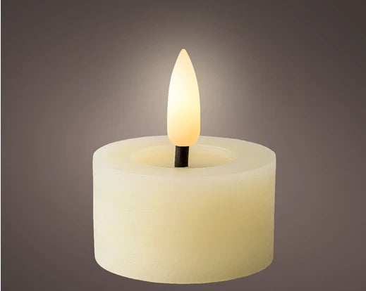 Lumineo LED Tealight Wax Flat Top Steady BO Indoor 2 Pack