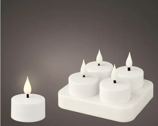 Lumineo LED Tealights Flame Effect Set of 4