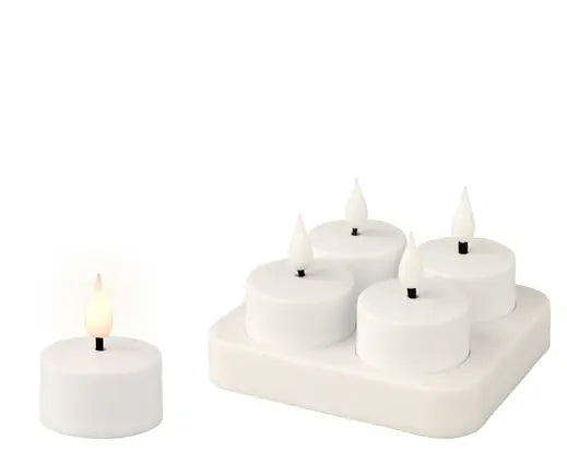 Lumineo LED Tealights Flame Effect Set of 4