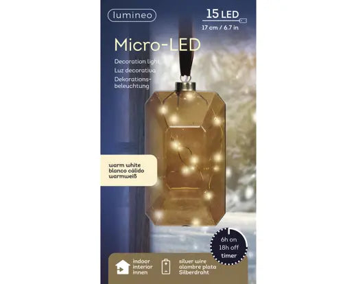 Micro LED Figure Steady Battery Operated Brown & Warm White H17cm