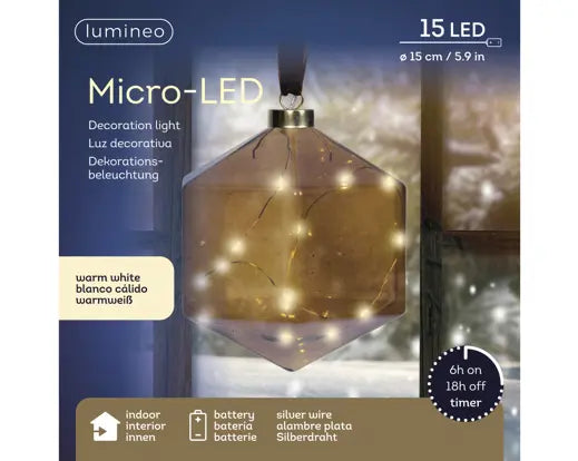 Micro LED Figure Steady Battery Operated Brown & Warm White Dia.15cm