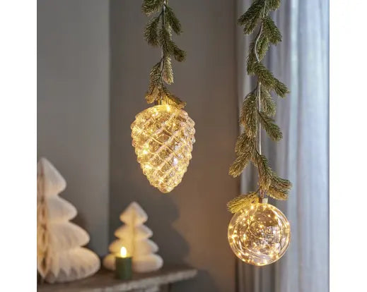 Micro LED Pinecone Steady Battery Operated Amber & Classic Warm