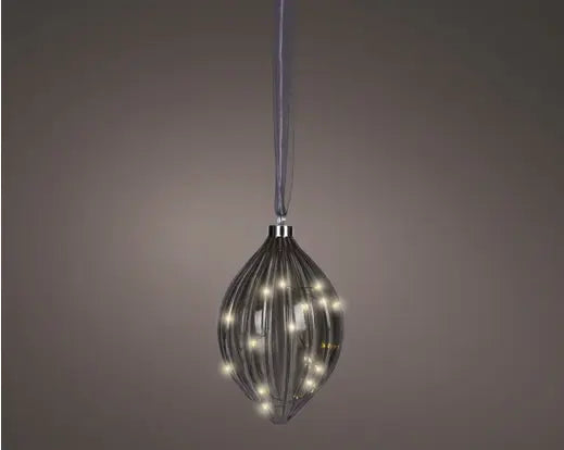 Micro LED Olive Sparkle Effect Battery Operated Anthracite & Warm White