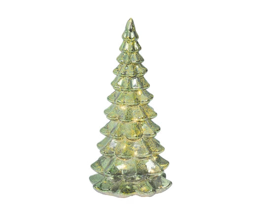Lumineo Micro LED Tree Glass Steady BO Green & Warm White