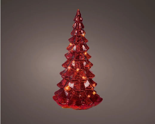 Lumineo Micro LED Tree Glass BO Indoor Red/Warm White