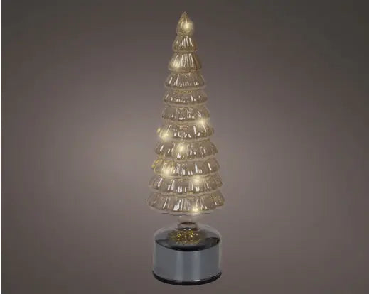 Micro LED Rotating Tree Glass Flashing Effect BO Indoor Amber/Warm White H34cm