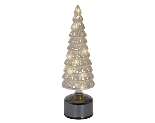 Micro LED Rotating Tree Glass Flashing Effect Battery Operated Amber & Warm White