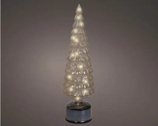 Micro LED Rotating Tree Glass Flashing Effect BO Indoor Amber/Warm White H39cm