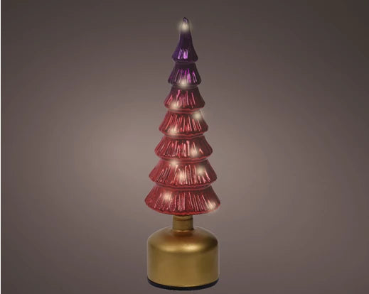 Kaemingk Micro LED Rotating Tree Glass Pink & Warm White