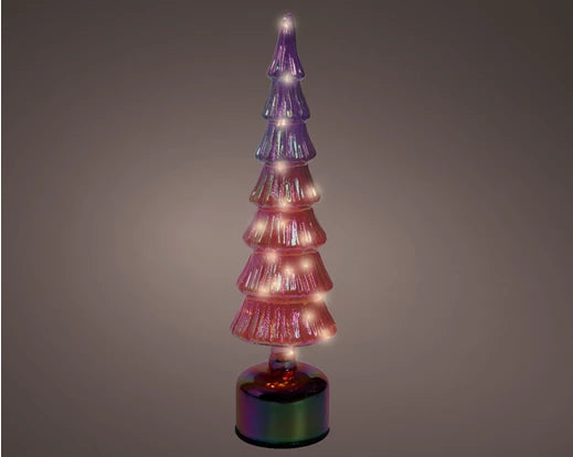 Kaemingk Micro LED Rotating Tree Glass Pink & Warm White