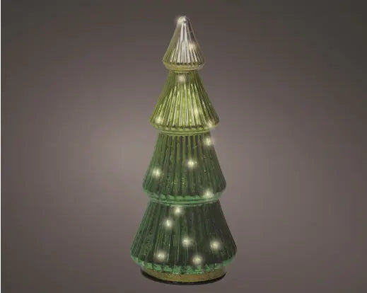 Micro LED Tree Glass Flashing Effect Battery Operated Green & Warm White