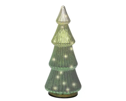 Micro LED Tree Glass Flashing Effect Battery Operated Green & Warm White