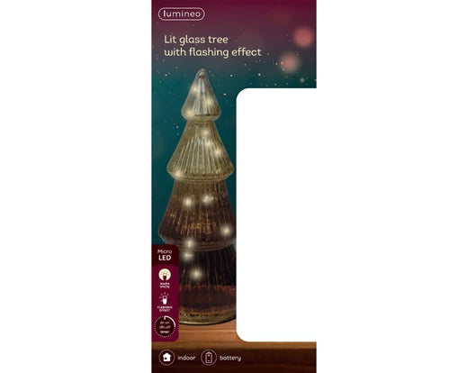 Kaemingk Micro LED Tree Glass Brown & Warm White