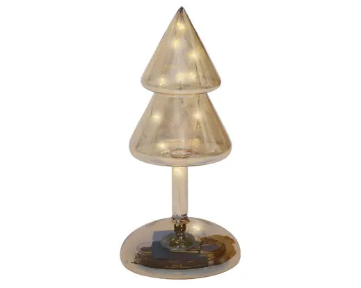 Micro LED Tree Glass Steady Battery Operated Amber & Warm White H19cm
