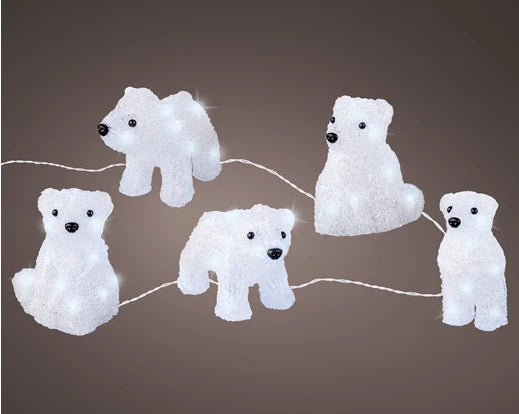 Lumineo LED Acrylic Polar Bear BO Set Of 5