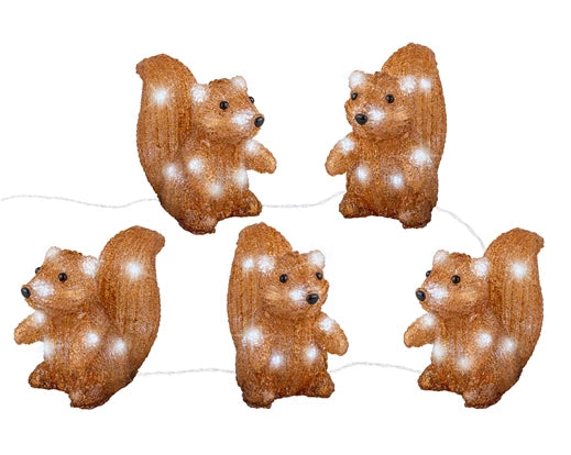 Lumineo LED Acrylic Squirrel Set Of 5