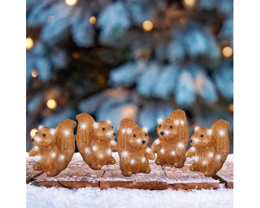 Lumineo LED Acrylic Squirrel Set Of 5