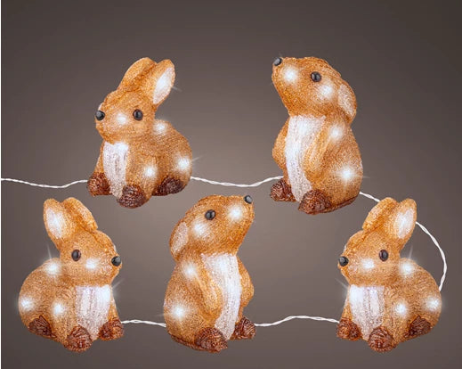 Lumineo LED Acrylic Rabbit Set of 5