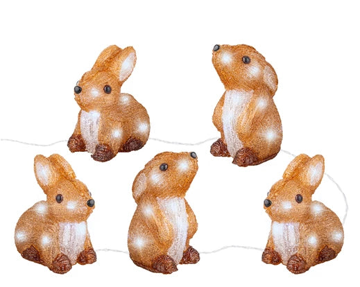 Lumineo LED Acrylic Rabbit Set of 5