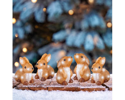Lumineo LED Acrylic Rabbit Set of 5