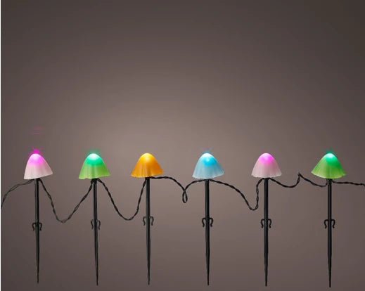 Lumineo LED Mushroom Stake Twinkle Effect Outdoor Lights