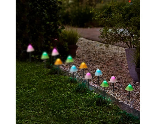 Lumineo LED Mushroom Stake Twinkle Effect Outdoor Lights